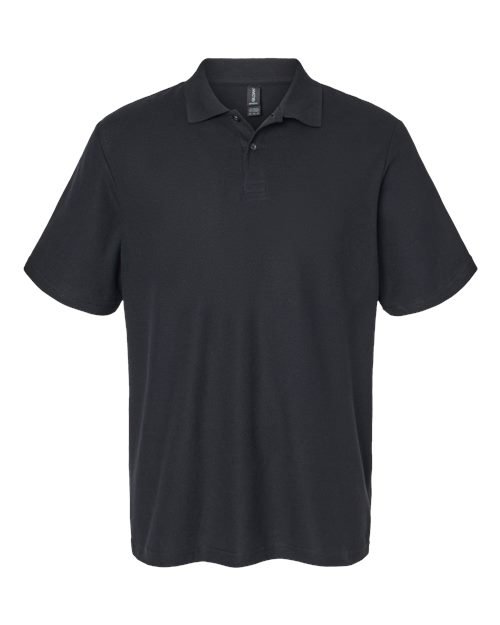 Unisex Softstyle® Pique Polo — Black (front)