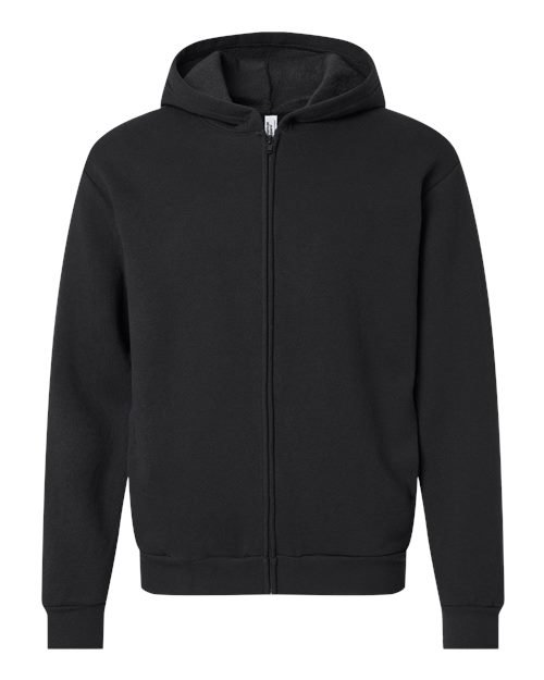Unisex ReFlex Fleece Full-Zip Hoodie Sweatshirt — Black (front)