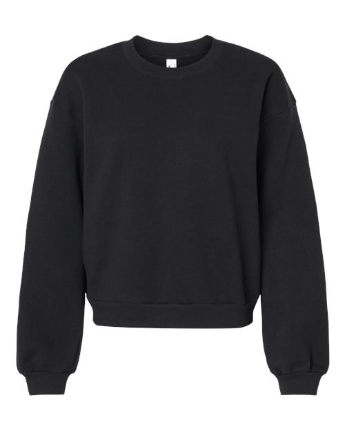 Women’s ReFlex Fleece Crewneck Sweatshirt — Black (front)