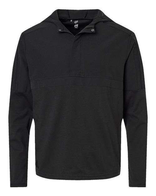 Men’s Half-Zip Hooded Anorak — Black (front)