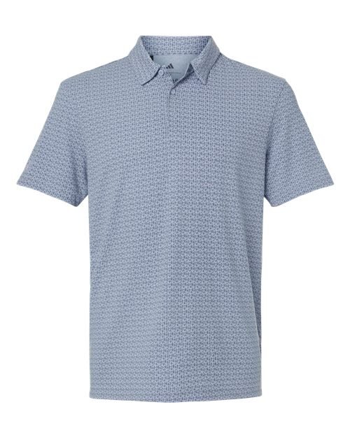 Men’s Blended Printed Polo — Blue Dawn Melange (front)