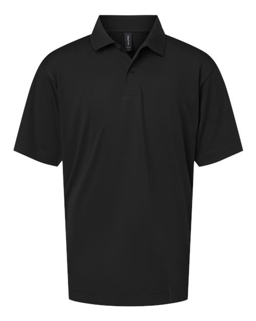 Youth Pro-Lock Performance Polo — Black (front)