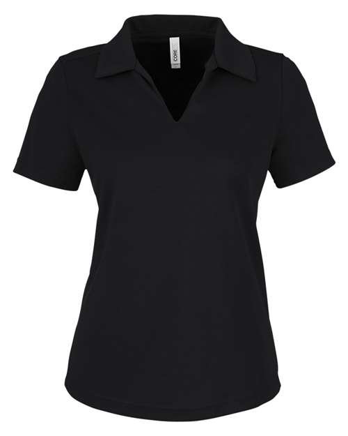 Women’s Market Snag Protect Mesh Polo — Black (front)