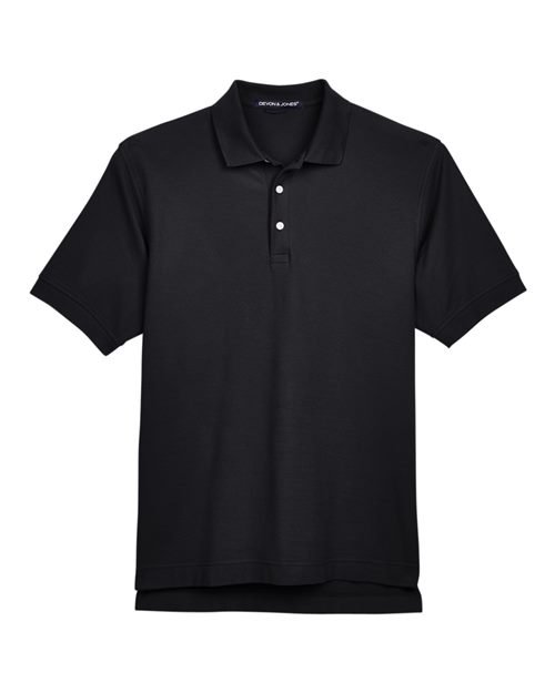 Men’s Pima Piqué Polo — Black (front)