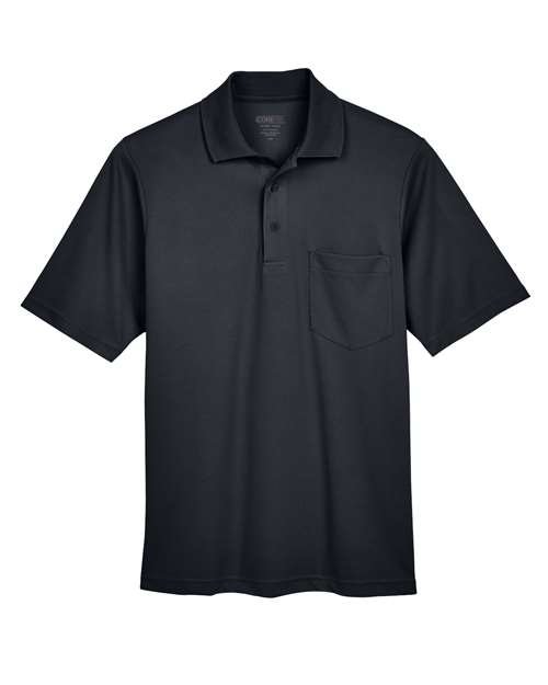 Men’s Origin Performance Piqué Polo with Pocket — Black (front)
