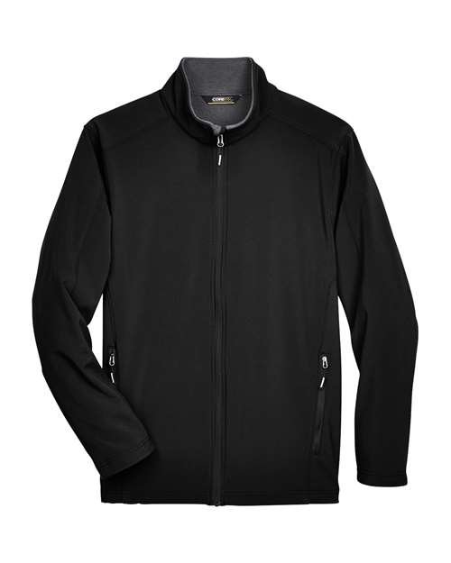 Men’s Tall Cruise Two-Layer Fleece Bonded Soft Shell Jacket — Black (front)
