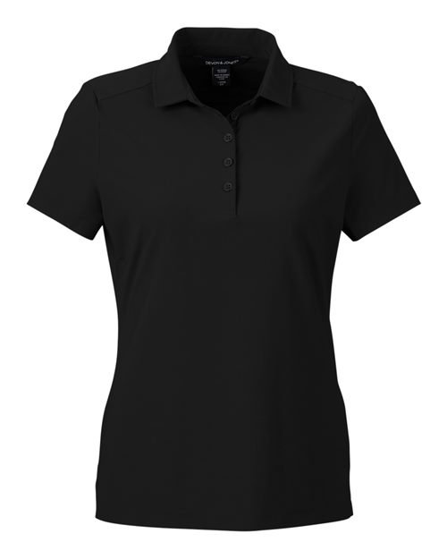 Women’s CrownLux Performance® Windsor Welded Polo — Black (front)