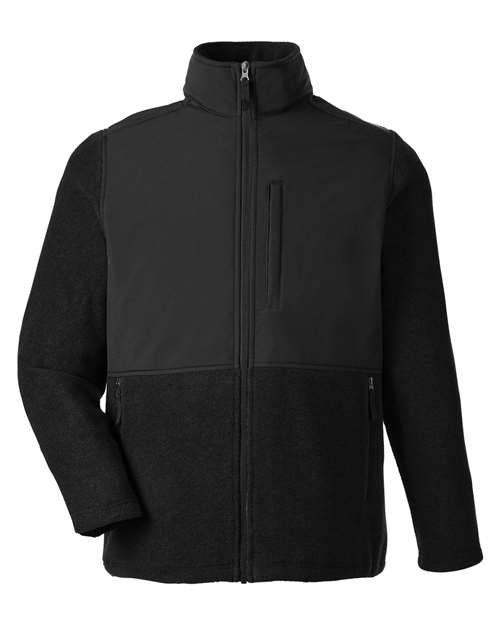 Men’s Journey Summit Hybrid Full-Zip — Black/ Black (front)
