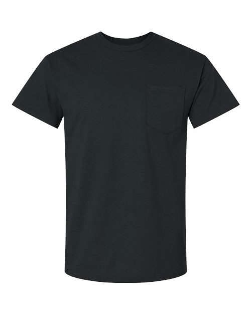 Unisex Ultra Cotton® Pocket T-Shirt — Black (front)