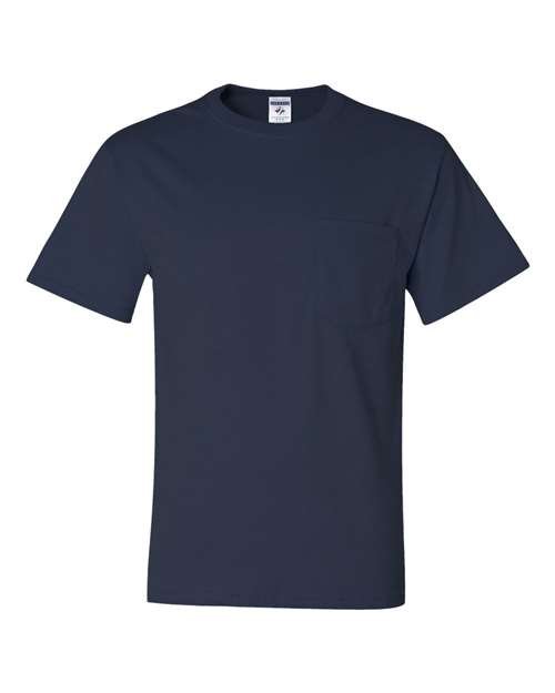 Unisex Dri-Power® 50/50 Pocket T-Shirt — J. Navy (front)