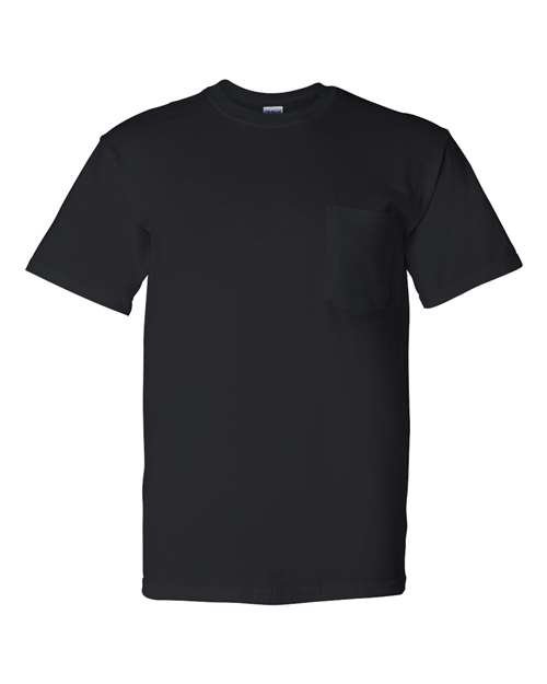 Unisex DryBlend® Pocket T-Shirt — Black (front)