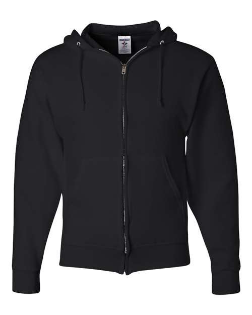 Unisex NuBlend® Full-Zip Hooded Sweatshirt — Black (front)