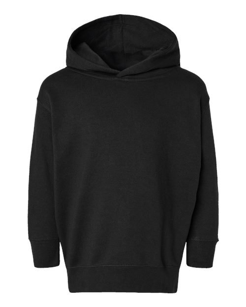 Toddler Pullover Fleece Hoodie — Black (front)