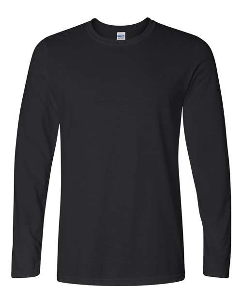 Unisex Softstyle® Long Sleeve T-Shirt — Black (front)