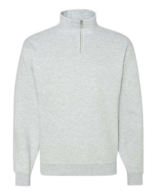 Unisex Nublend® Cadet Collar Quarter-Zip Sweatshirt — Ash (front)