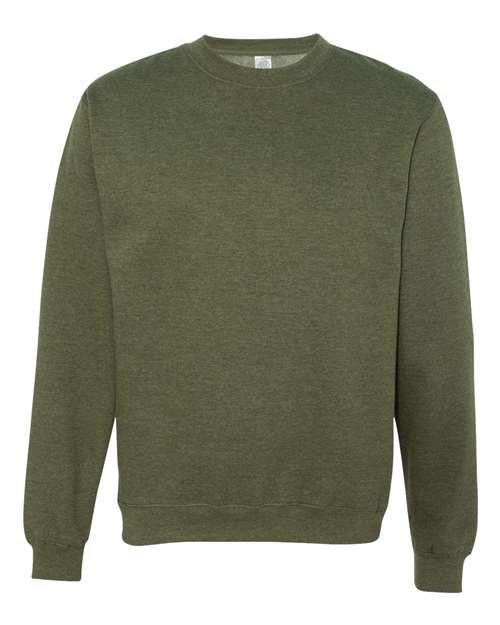 Unisex Midweight Crewneck Sweatshirt — Army Heather (front)