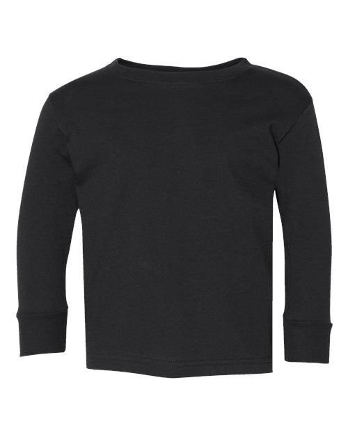 Toddler Fine Jersey Long Sleeve Tee — Black (front)