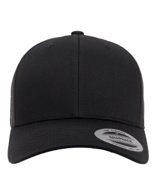 Retro Trucker Cap — Black (front)