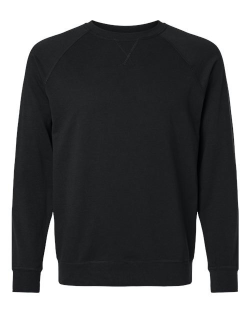 Unisex Laguna Raglan Crewneck Sweatshirt — Black (front)