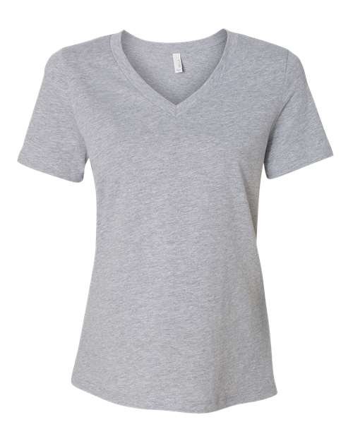 Women’s Relaxed Heather CVC V-Neck Tee — Athletic Heather (front)