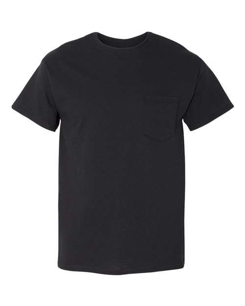 Unisex Heavy Cotton™ Pocket T-Shirt — Black (front)