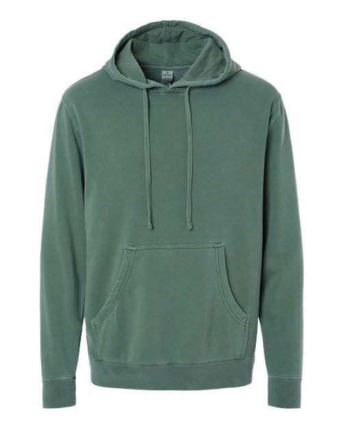 Unisex Midweight Pigment-Dyed Hooded Sweatshirt — Pigment Alpine Green (front)