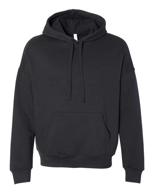 Unisex Sponge Fleece Drop Shoulder Hoodie Sweatshirt — Black (front)