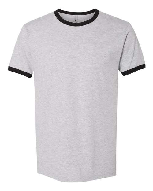 Unisex Cotton Ringer T-Shirt — Heather Grey/ Black (front)