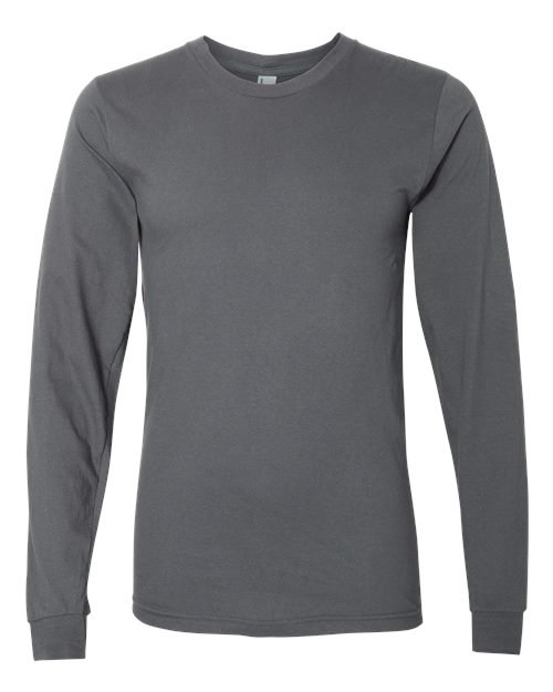 Unisex Fine Jersey Long Sleeve Tee — Asphalt (front)