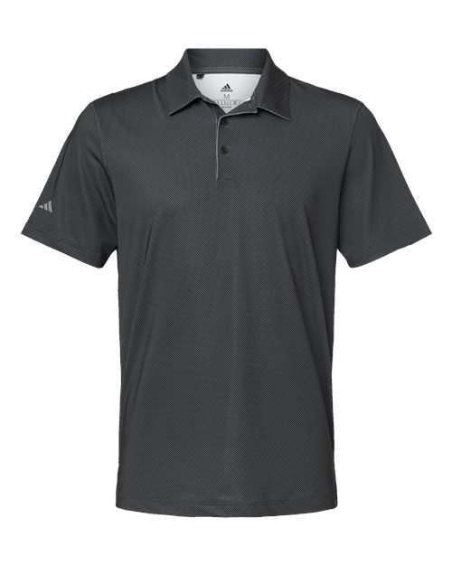 Men’s Ultimate365 Diamond Dot Print Polo — Black/ White/ Grey Three (front)